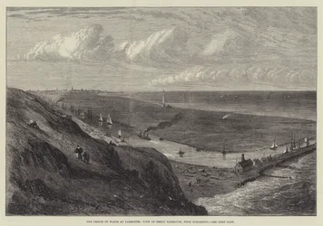 De Prins van Wales in Yarmouth, Uitzicht op Great Yarmouth, vanaf Gorleston
